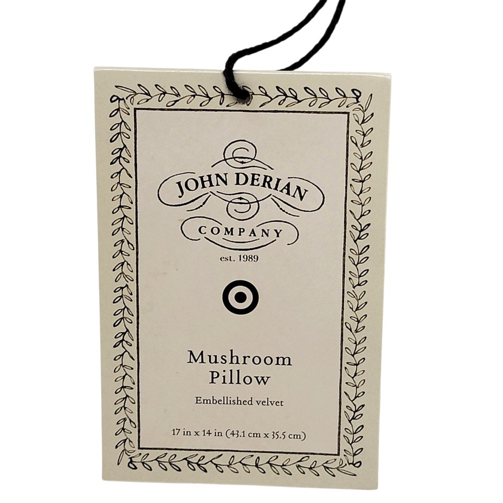 John Derian X Target 2024 Mushroom Pillow Blue Embellished Thanksgiving‎ New - Picture 3 of 9